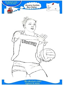 Çocuklar İçin Voleybol Boyama Sayfaları 